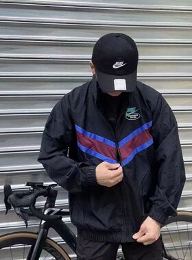 Nike/耐克 男子刺绣印花立领防风训练运动休闲夹克外套DM5021-010
