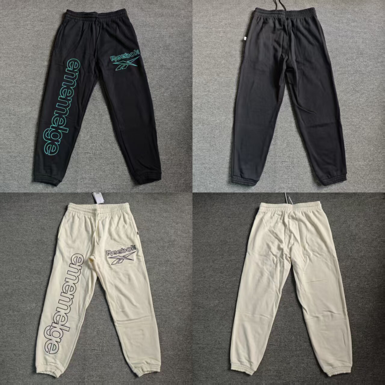 REEBOK锐步联名男纯棉毛圈收口运动刺绣LOGO卫裤HA7169HA7170