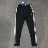 阿迪达斯三叶草女针织棉涤透气经典 DV2572 三条纹休闲运动缩口长裤