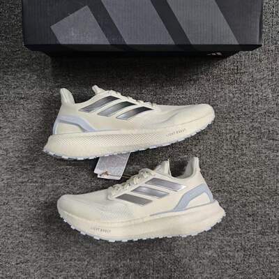 ADIDAS阿迪达斯男女米白色PUREBOOST5全掌爆米花缓震跑步鞋JR7676