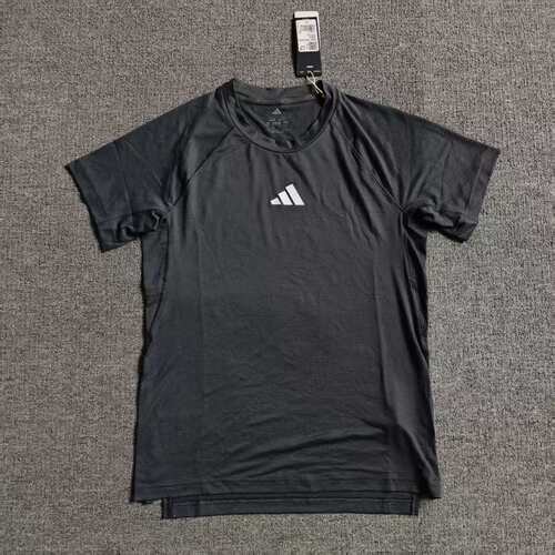 ADIDAS阿迪达斯男深灰圆领速干透气CLIMACOOL训练短袖T恤JY9511