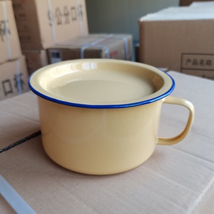 搪瓷泡面碗带盖大容量学生宿舍方便面易清水铁杯子家用饭碗搪瓷
