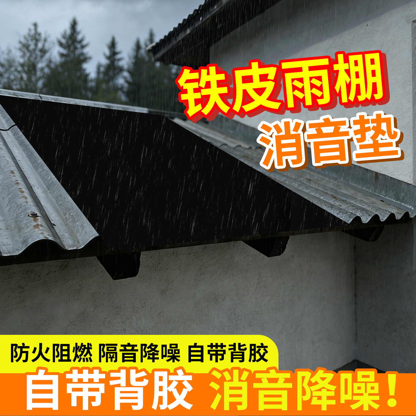 米乐奇铁皮雨棚消音垫隔音海绵垫防水家装隔音材料阳台空调防滴水静音