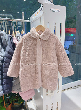 米莱milaikoko品牌2新款冬季女童童装洋气羊羔毛一体外套大衣