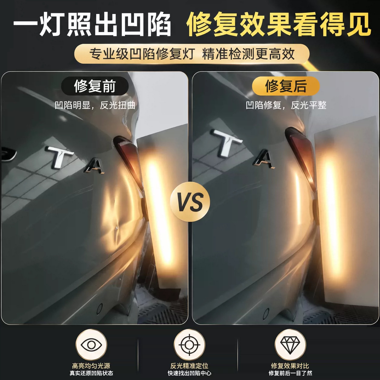 优洋LED防水应急灯家用充电照明灯户外露营灯汽车凹陷修复打光灯