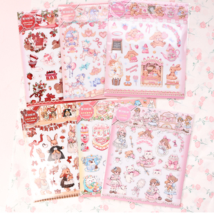 少女志原创pvc贴纸手帐复古拼贴透明咕卡装 饰防水文创可爱素材贴