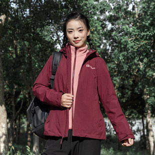 狼爪连帽冲锋衣夹克女冬运动服户外保暖防风外套5031991 5121182