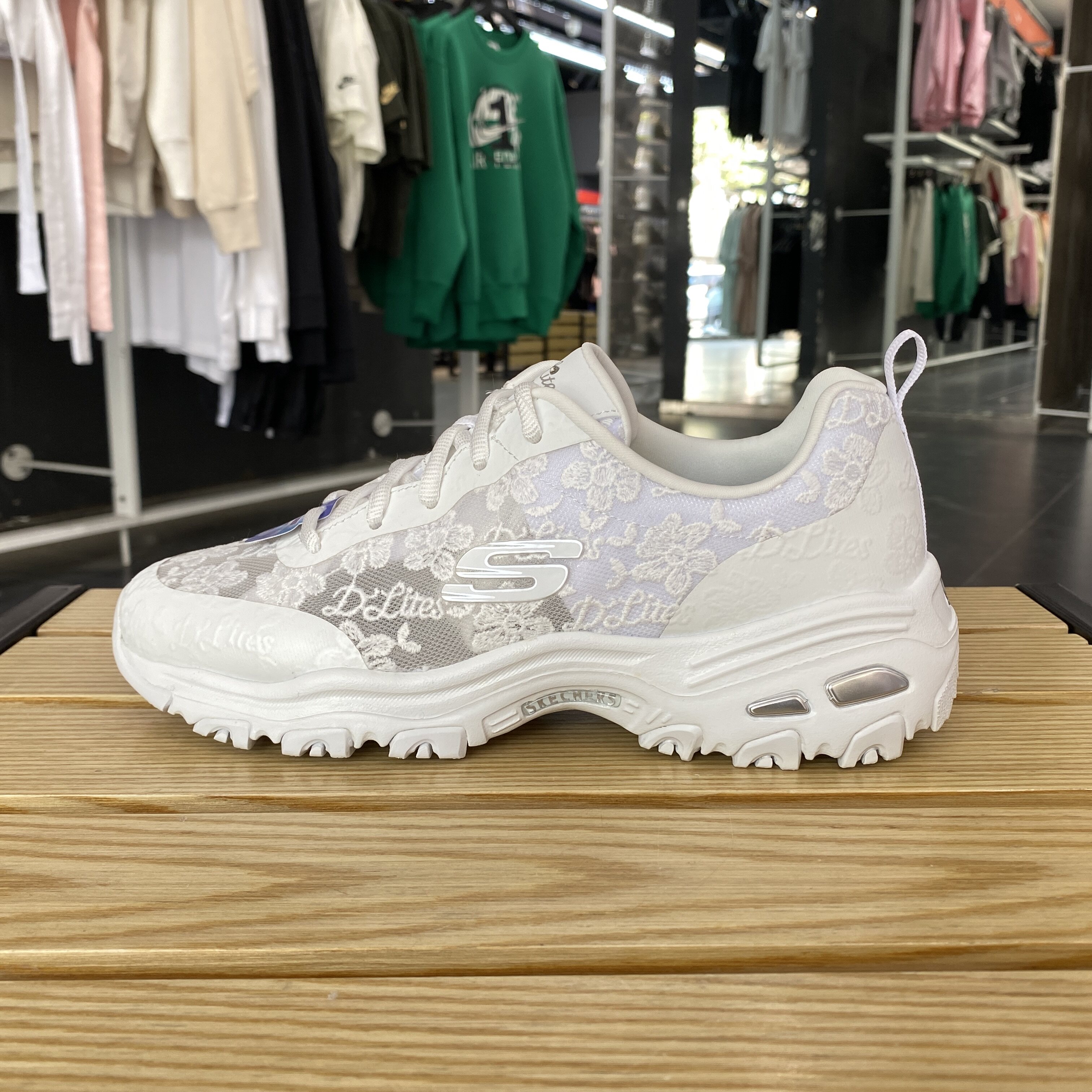 Skechers斯凯奇女夏季网布蕾丝运动休闲熊猫鞋