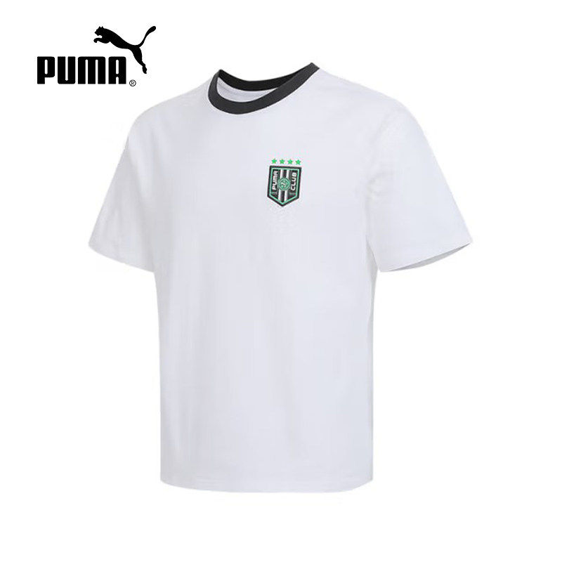PUMA彪马夏季新款男女学院风休闲舒适运动圆领短袖T恤衫631722-02