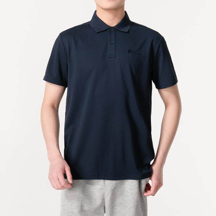 Jack Wolfskin狼爪T恤男24春夏新款户外简约POLO衫短袖5820015