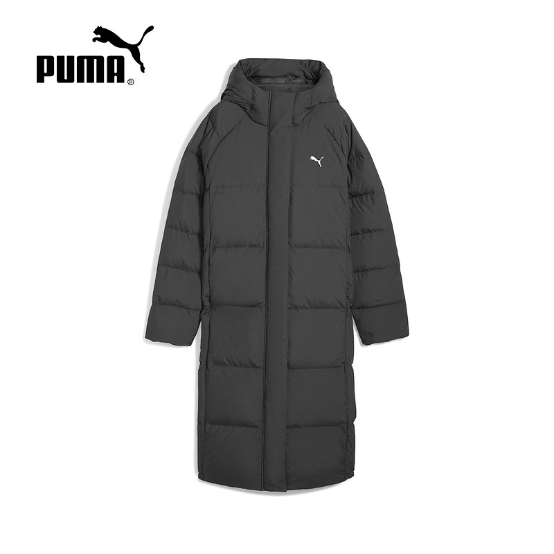 PUMA彪马冬季新款女子户外休闲保暖长款羽绒服黑色外套691044-01