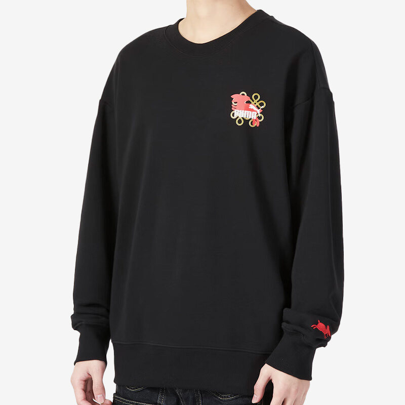 Puma/彪马冬季新款男女休闲宽松运动套头卫衣677414-01