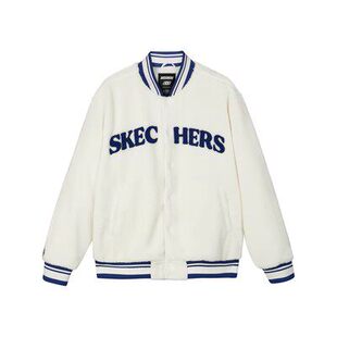 Skechers斯凯奇新款 保暖情侣棉服外套L423U099 摇粒绒棒球夹克时尚