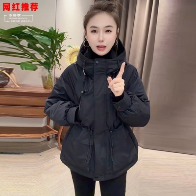 羽绒棉服女中长款2025冬季新款夹棉外套工装派克服棉袄加厚冲锋衣