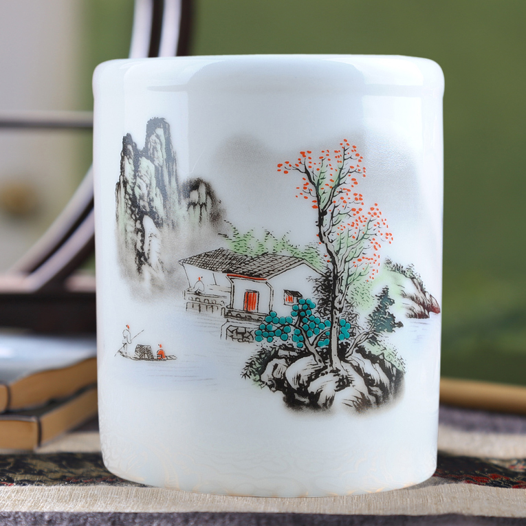 景德镇陶瓷器教师节礼物摆设笔筒