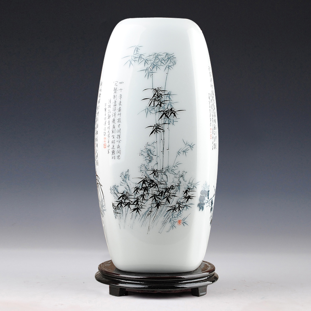景德镇陶瓷器创意梅兰竹菊花瓶现代时尚家居装饰品富贵竹花插包邮