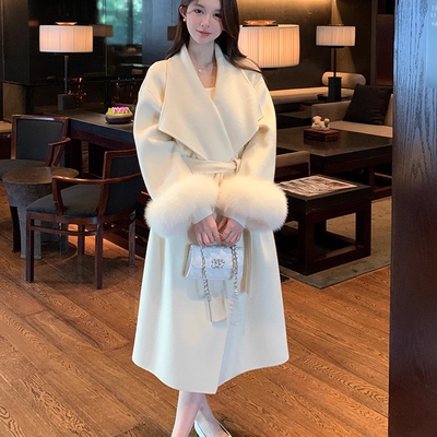 中长款双面羊绒大衣女2025秋冬新款韩系高级感巨好看羊毛呢子外套