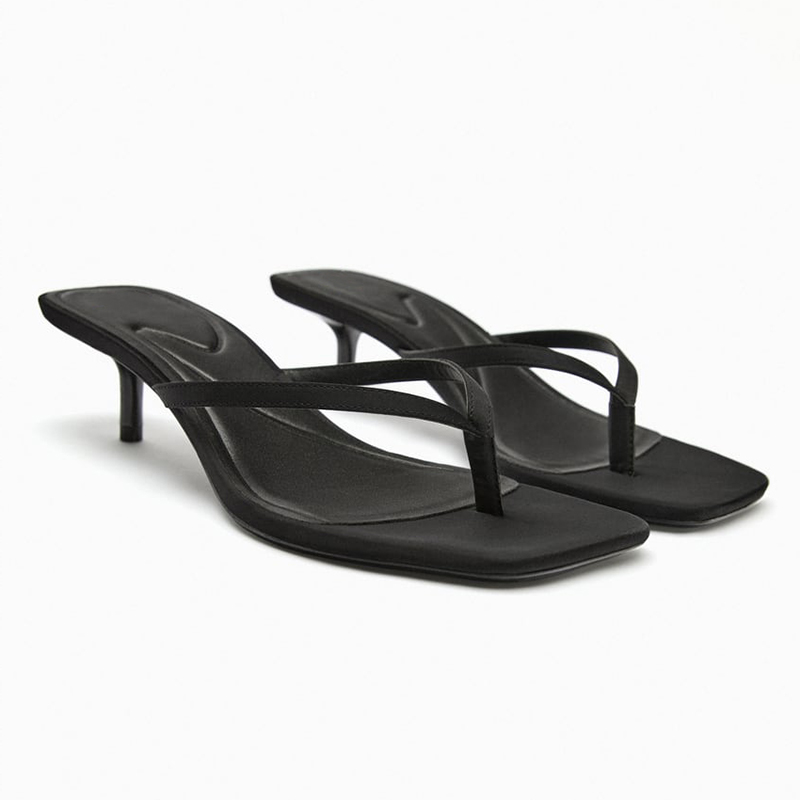 人字欧美细跟方头百搭外穿