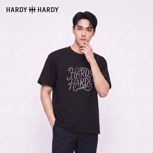 HARDY HARDY潮牌纯棉刻字膜T恤柔软亲肤耐水洗个性文字印花上衣