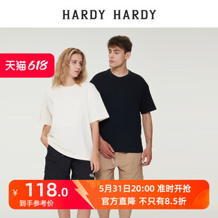 压花字母纯棉短袖 T恤男女同款 HARDY2023夏新款 HARDY 情侣体恤上衣