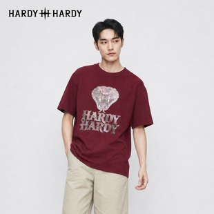 HARDY HARDY潮牌暗黑系T恤哥特字体彩色蛇鳞夏季炸街吸睛纯棉上衣