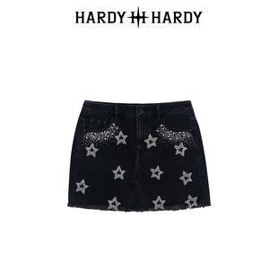 HARDY HARDY高腰美式复古牛仔短裙半身高级设计感小众百搭牛仔裙