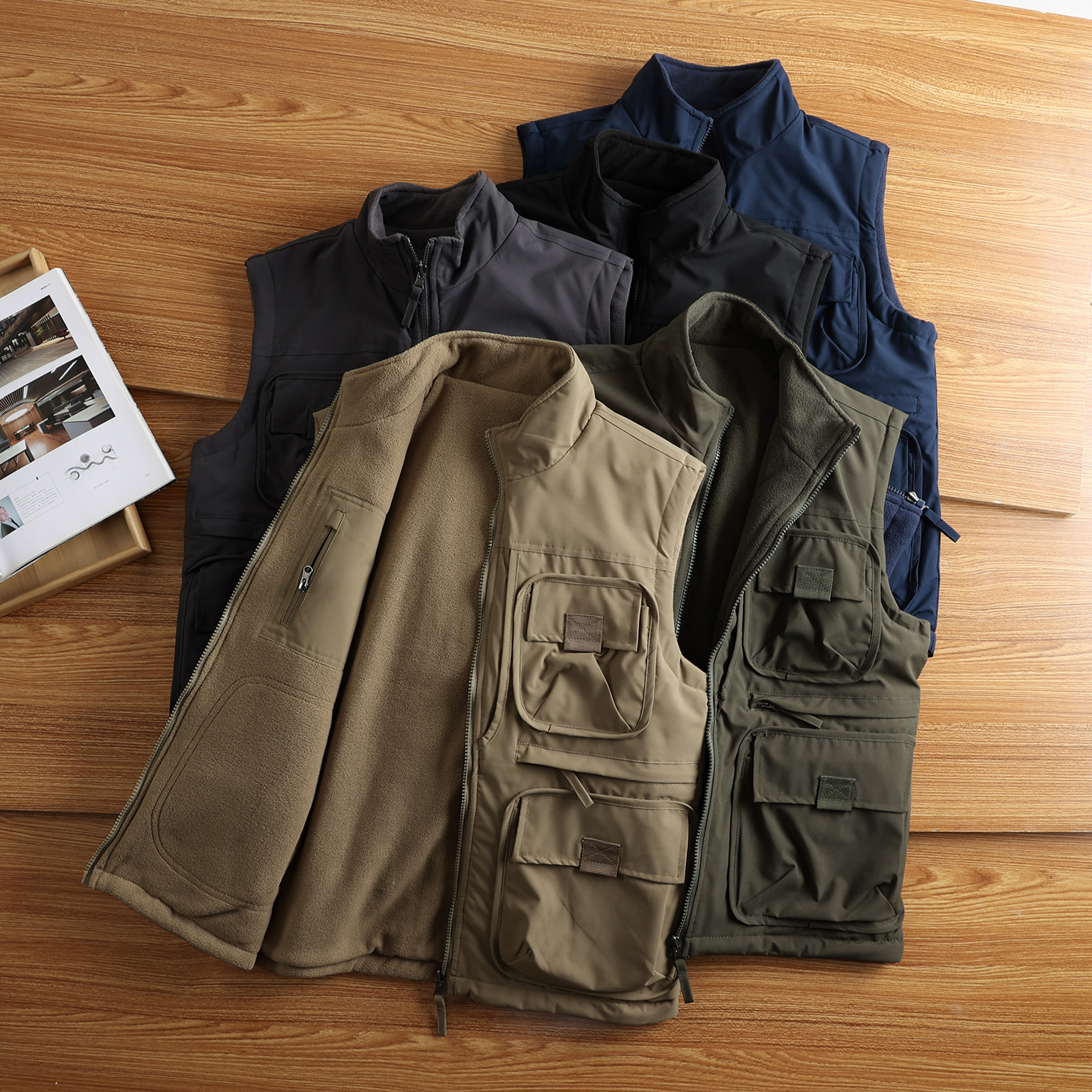 美式工装马甲双面穿背心大码