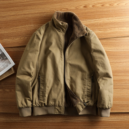 加绒加厚保暖休闲外套冬季