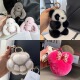 毛绒汽车钥匙扣小兔子挂件毛绒公仔包包挂饰