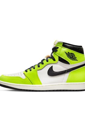 Jordan Air Jordan 1 高帮 复古篮球鞋男女同款 荧光绿555088-702