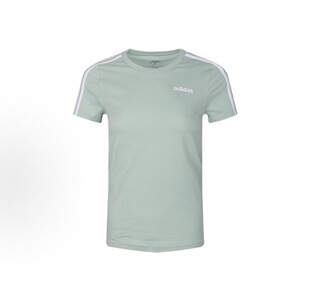 adidas  三条纹 纯色运动短袖 T恤 女款 浅绿色FM6429