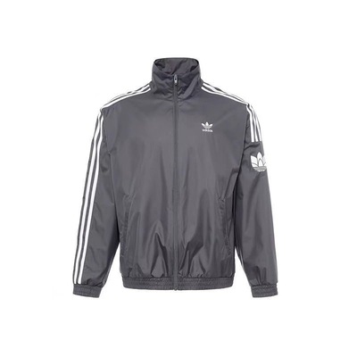 阿迪达斯adidas经典运动百搭立领夹克外套男女三叶草 JI7533深灰