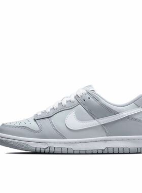 NikeDunk 皮革 休闲舒适GS 防滑耐磨 低帮 板鞋 灰白色DH9765-001