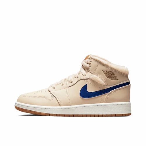 JordanAir Jordan 1 Mid 羊羔绒GS 中帮 奶白 男女同款DO2207-264
