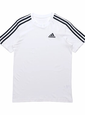 adidas ESSENTIALS 3-Stripes Sj T 三条纹圆领印花短袖T恤GL3733