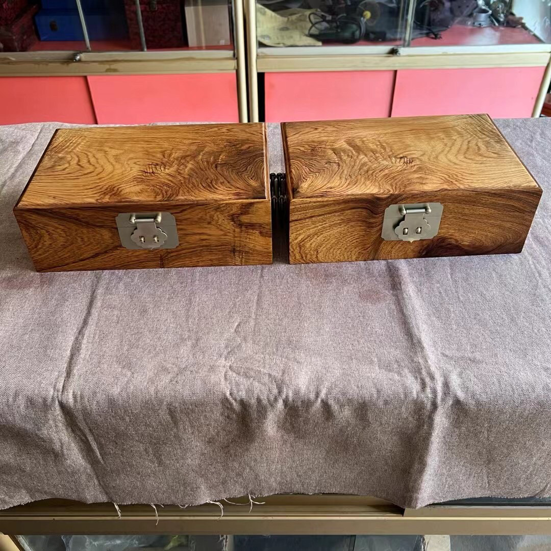 海南黄花梨首饰盒老料独板珠宝盒实木质收纳盒复古手饰盒大容量