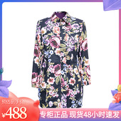 千瑶CIAO双面穿记忆风衣印花彩棉直筒翻领简约通勤妈妈春秋季 外套