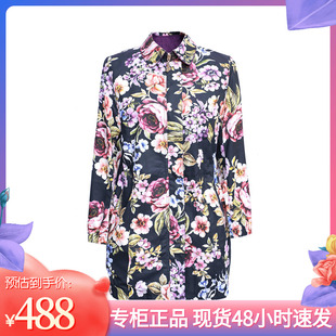 外套 千瑶CIAO双面穿记忆风衣印花彩棉直筒翻领简约通勤妈妈春秋季