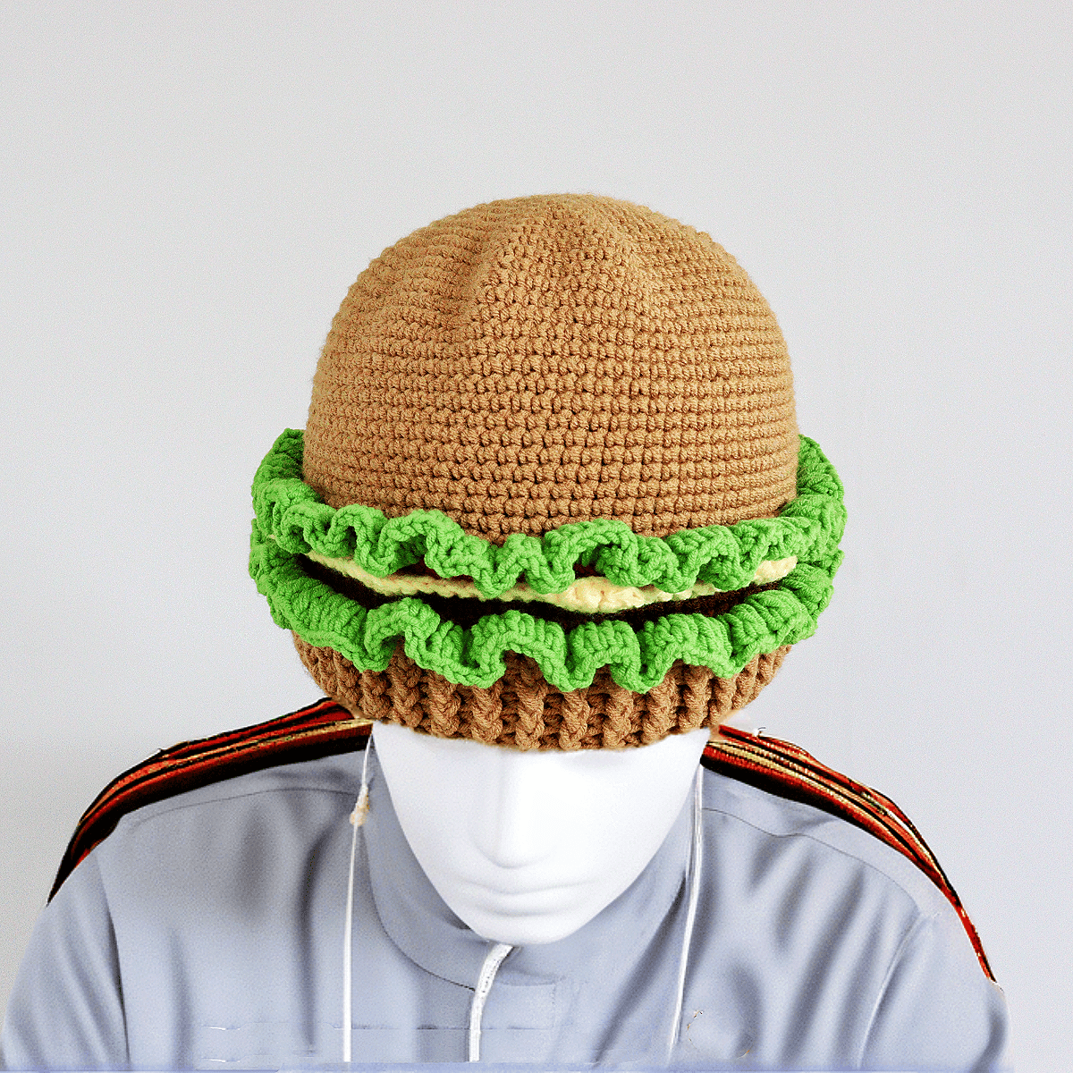 毛线帽汉堡包搞怪童趣巨大的