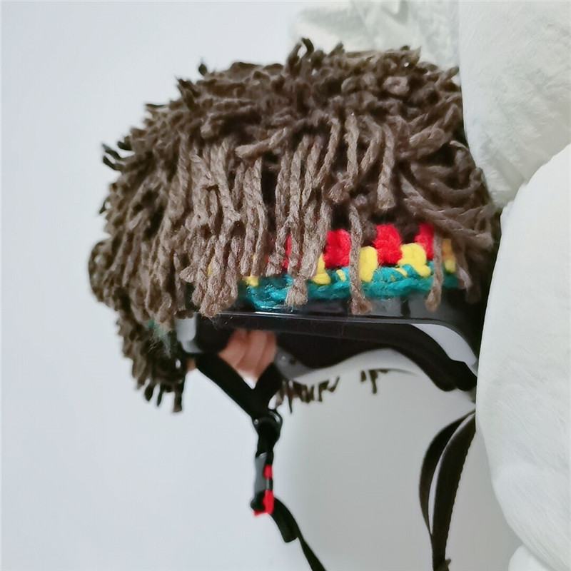 滑雪脏辫头盔套网红同款搞怪帽子针织假发头套嘻哈个性安全罩配件-封面
