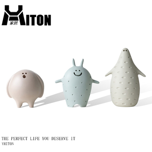 现代卡通玩偶萌宠可爱树脂摆件电视柜家居玄关开放格儿童房样板间