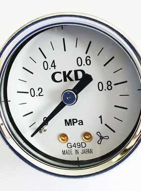 CKD全新气压表10kg原装正品G49D-8-P10背部1/4轴向接口2分1MPA