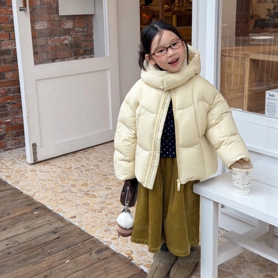 云朵绒奶油泡芙90白鸭绒女童羽绒服中大儿童冬季加厚保暖抗寒外套