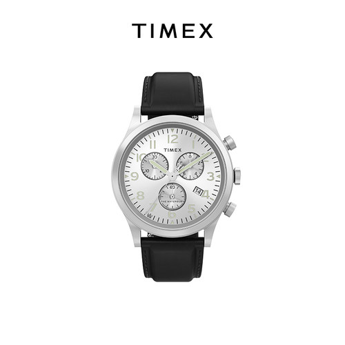 TIMEX天美时Waterbury系列夜光经典三眼石英商务手表男TW2W48100