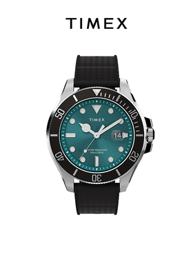 TIMEX天美时Harborside系列手表43银色表壳黑色硅胶表带TW2V91700