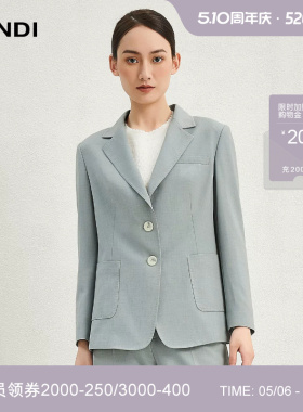 [商场同款]LANDI浅蓝色高级感修身通勤西服外套女西装上衣秋新品