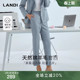 女小脚裤 裤 LANDI蓝地雾霭蓝轻通勤百搭西装 春新品 天然绵羊毛