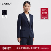 西装 裤 套装 上衣女春秋新品 总监衣橱 LANDI藏蓝通勤气质收腰西装