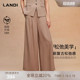 女长裤 裤 LANDI蓝地鎏金棕复古感阔腿西装 春新品 高光缎醋酸系列