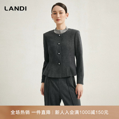 LANDI格雷系时尚圆领西装